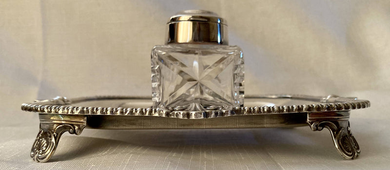 Silver Plated Inkstand in the Georgian Style. Barker Ellis of Birmingham.
