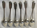 Georgian, George III, set of six silver teaspoons. Newcastle 1795 or 1819, Thomas Watson. 2.44 troy ounces.