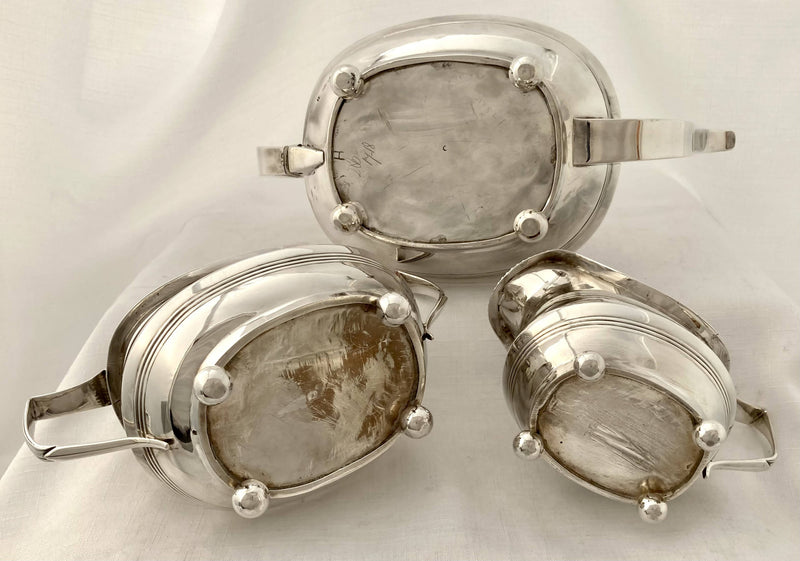 Georgian, George III, Silver Tea Set. London 1817/20 Thomas Wallace II & Jonathan Hayne. 36.9 troy ounces.