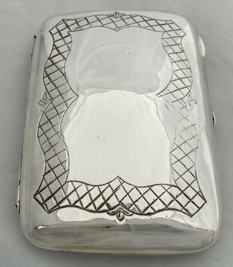 Edwardian Silver Cigar Case. Birmingham 1908 Elkington & Co. Ltd. 5.5 troy ounces.