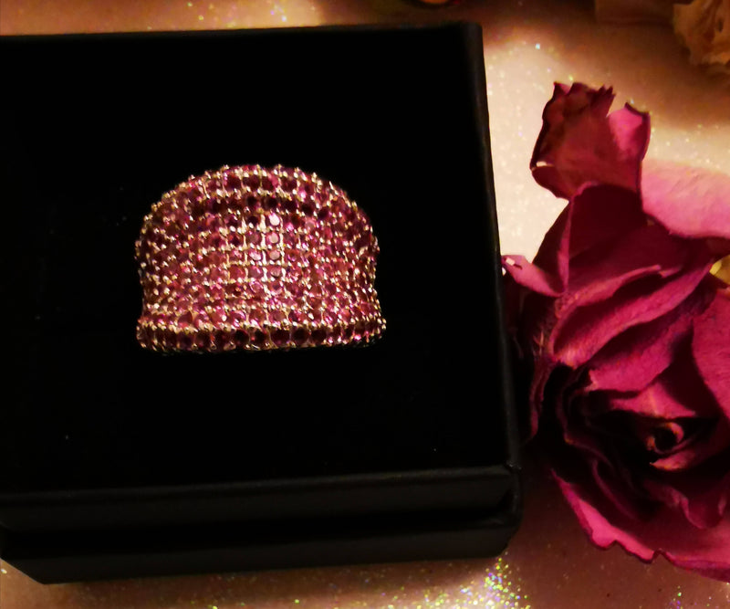 New Rhodolite Garnet 925 Sterling Silver Ring (Size N/O)