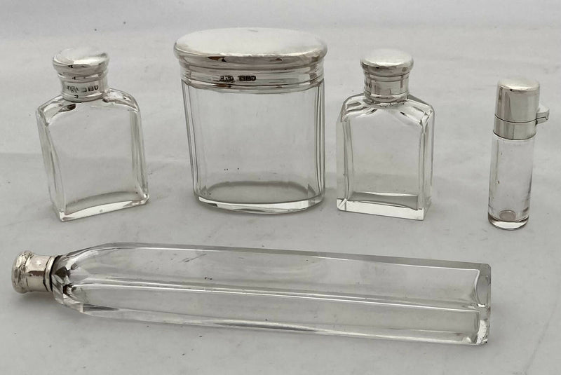Edwardian Morocco Leather Vanity Case with Silver Fittings. London 1907 Charles Asprey & George Asprey.