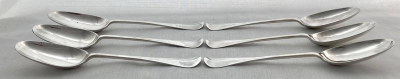 Georgian, George I, Set of Six Hanoverian Pattern Tablespoons. London 1722 James Morson. 12.9 troy ounces.
