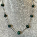 Malachite and silver necklace