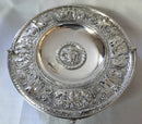 Victorian silver plated swing handled tazza. Elkington & Co. 1874