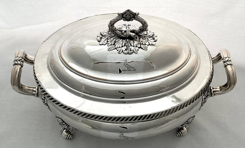 Georgian, George IV, Crested Old Sheffield Plate Soup Tureen. T & J Creswick, Sheffield, circa 1820.