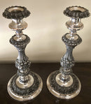 Georgian, George IV period, pair of Old Sheffield Plate candlesticks, circa 1820 - 1830.