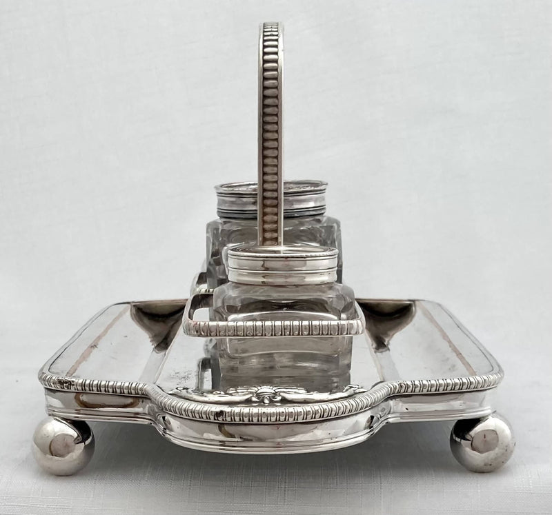 Silver Plate on Copper Inkstand.