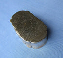 Serpentine Shape Silver Plated Snuff Box/Engraved Floral Decoration