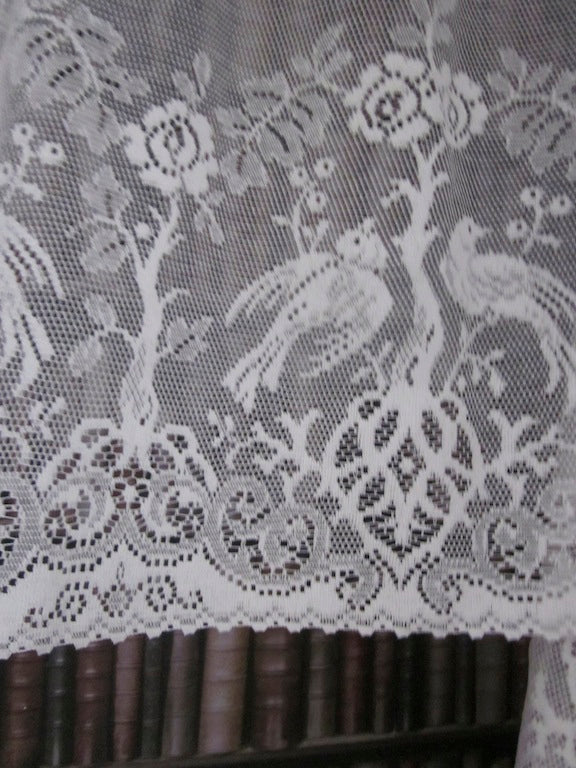Shabby Chic "Doves" Country Cottage Cotton Valance Lace Panelling in white cotton lace 12" off roll per metre
