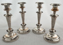 Late Georgian Set of Four Old Sheffield Plate Candlesticks. Blagden, Hodgson & Co. Sheffield, circa 1830 - 1835.
