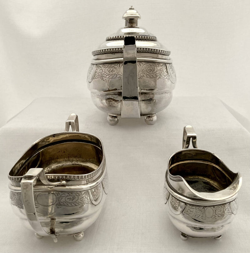 Georgian, George III, silver tea service. London 1811 Duncan Urquhart & Napthali Hart. 32 troy ounces.