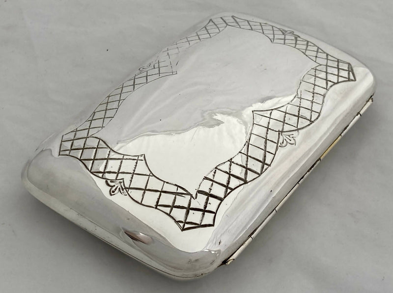 Edwardian Silver Cigar Case. Birmingham 1908 Elkington & Co. Ltd. 5.5 troy ounces.