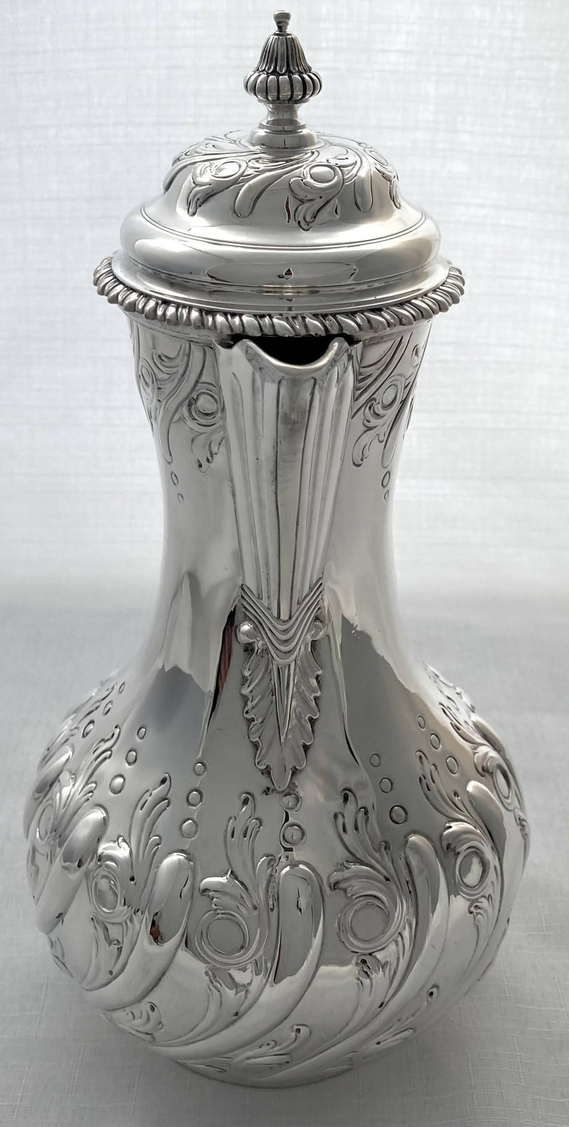 Georgian, George II, Silver Hot Water Jug. London 1759 Thomas Whipham & Charles Wright. 21.5 troy ounces.