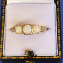 9ct Gold Opalite Ring (Three Stone) Size O