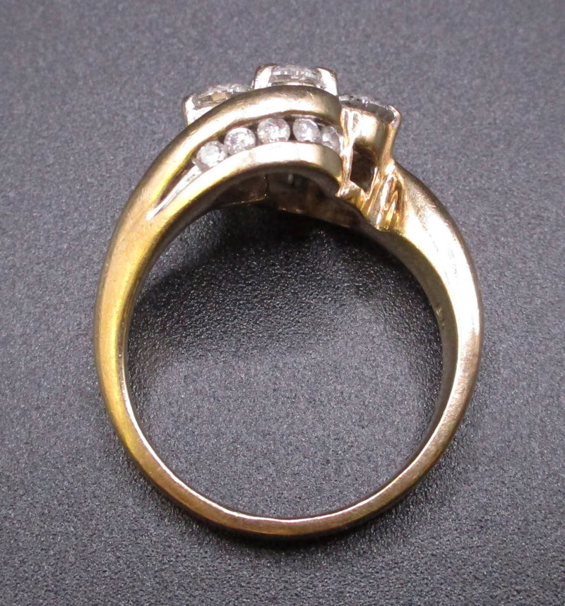 9ct gold diamond trilogy ring