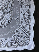 Jessica white cotton lace Curtain Panel Readymade 36" x 24” 90 x 60cms