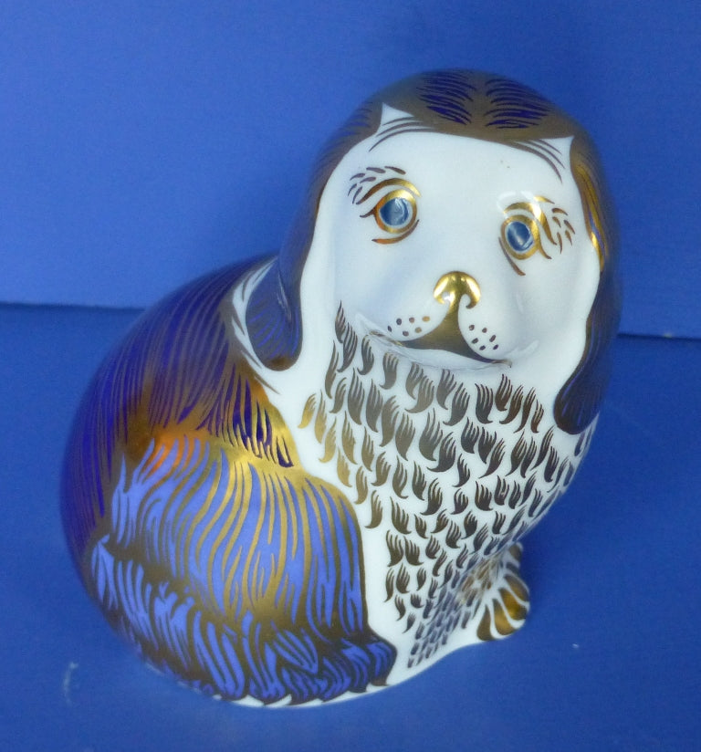 Royal Crown Derby Paperweight - King Charles Spaniel (Boxed)