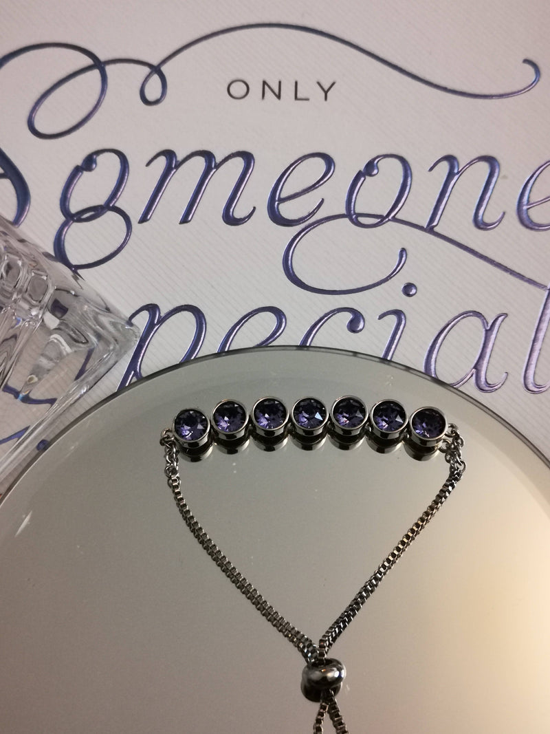 New Sterling Silver Swarovski Tanzanite Bracelet