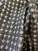Striking contemporary Houndstooth Black Cotton madras Lace Curtain Panel 66”/120"