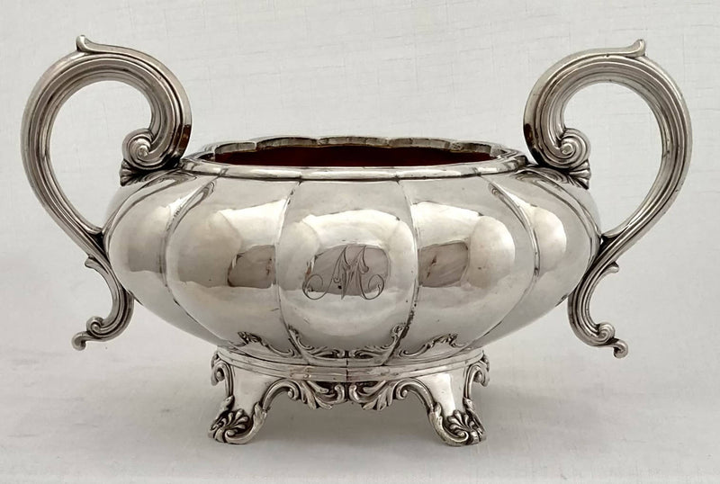 William IV period Old Sheffield Plate Matched Tea Set of Melon form, circa 1835.