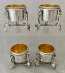 Napoleon Bonaparte Set of Four Silver Plated & Gilded Trefoil Salts. R. M. Johnson & Co. Sheffield circa 1880.