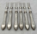 George V Cased Set of Silver Handled Dessert Knives & Forks for Six. Sheffield 1915 R. F. Mosley & Co.