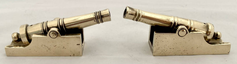 Pair of Portsmouth Navy Week Brass Naval Cannon.