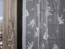 Nursery Rhyme- A Vintage White Cotton Lace Curtain Panel 36"/24" readymade