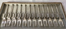 Cased set of twelve Dutch silver cake / pastry forks. M. Bijkamp of Steenwijk. 4.4 troy ounces.
