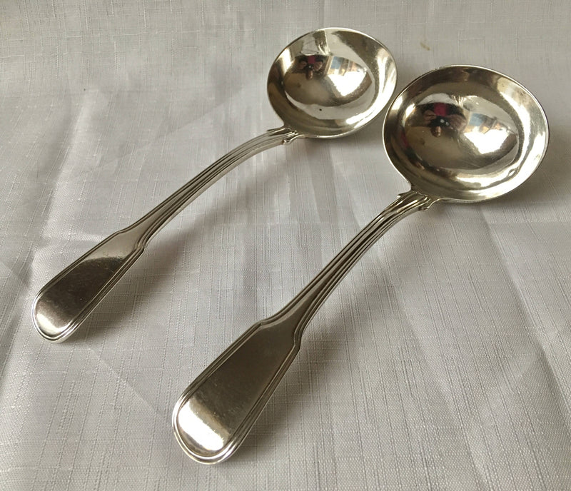 Georgian, George III, pair of silver thread pattern sauce ladles. London 1811 Richard Crossley & George Smith IV. 4.4 troy ounces.