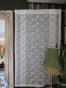 Vintage Design Enchanted Garden ivory readymade Cotton Lace Curtain Panel - 23"/41"
