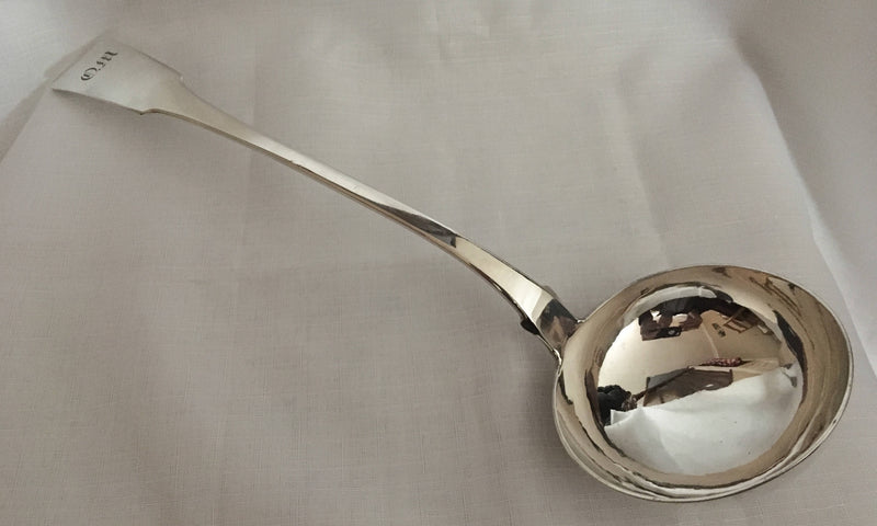 William IV Scottish silver soup ladle. Glasgow 1832 John McKell. 8 troy ounces.