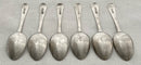 Georgian, George III, Set of Six Silver Teaspoons. London 1795 Stephen Adams II. 2.5 troy ounces.