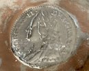 Sheffield Plated Toddy Ladle with inset George II 1757 Silver Sixpence.