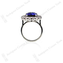 Handmade 18ct White Gold Tanzanite & Diamond Cluster Ring
