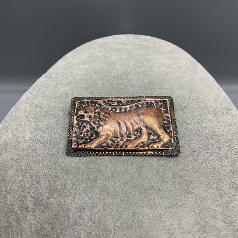 Arts and Crafts copper brooch