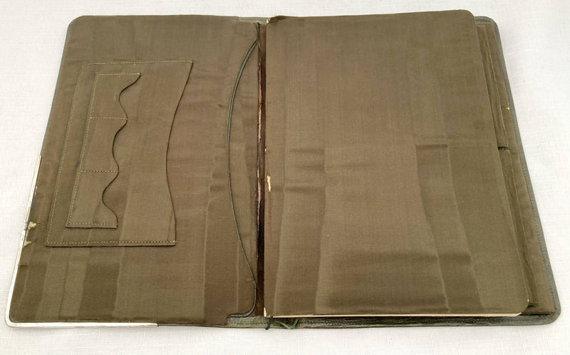 Art Deco Silver Mounted Morocco Leather Blotting Folder. London 1928 Asprey & Co. Ltd.