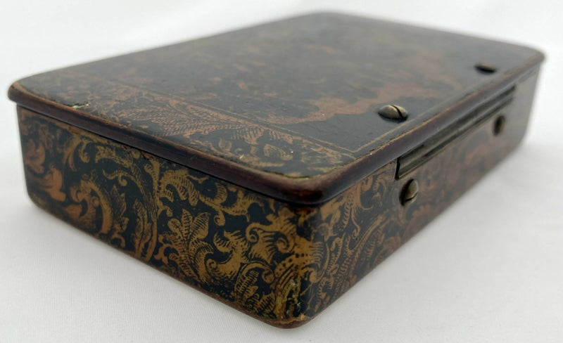 A Napoleon Bonaparte Penwork Snuff Box, circa 1830.