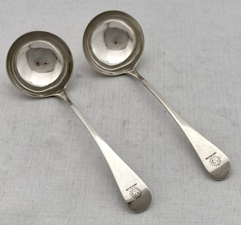 Georgian, George III, Pair of Silver Sauce Ladles. London 1798 Richard Crossley. 3.2 troy ounces.