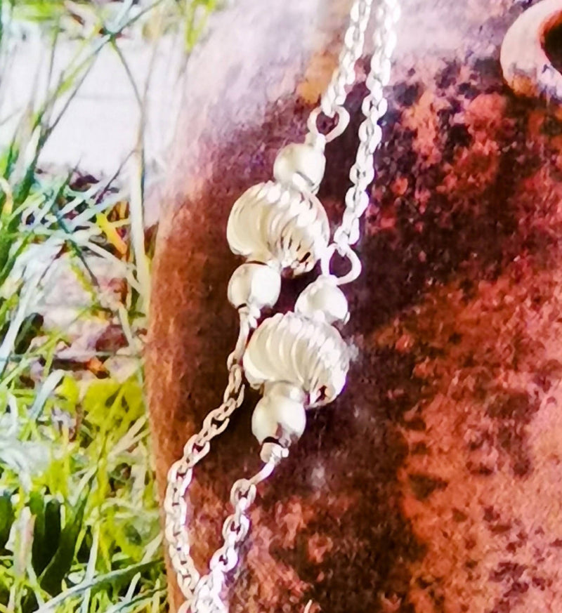 New Sterling Silver Station Necklace - Size 18