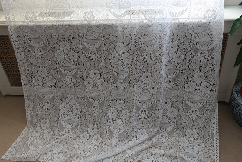 Paula Victorian Style cream Cotton Lace Curtain Panelling By The Metre- Width 68” 170cms