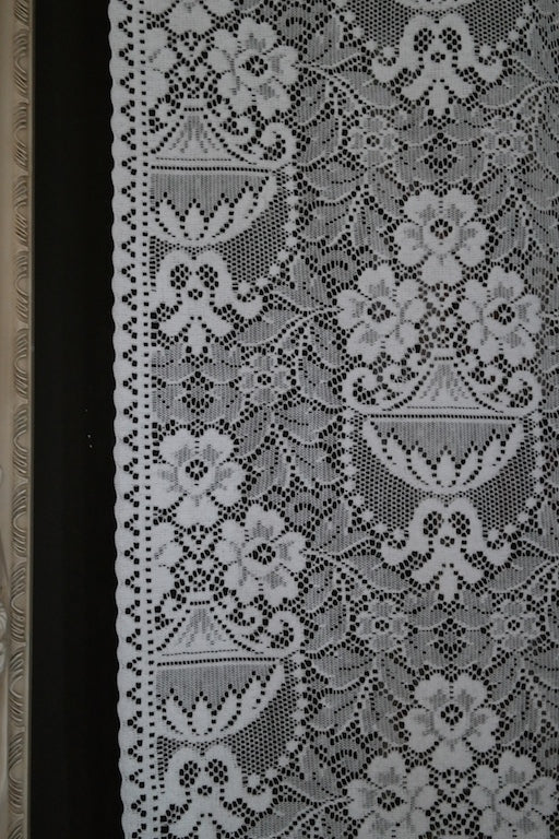 Paula Victorian Style cream Cotton Lace Curtain Panelling By The Metre- Width 68” 170cms