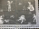 Nursery Rhyme- A Vintage White Cotton Lace Curtain Panel 36"/24" readymade