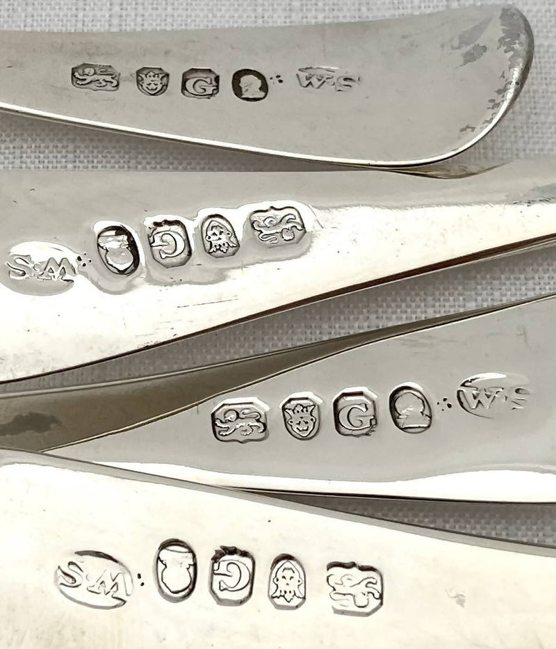 Georgian, George III, Set of Four Silver Sauce Ladles. London 1802 William Sumner I. 5 troy ounces.