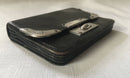 Victorian silver mounted black leather purse. London 1899 Thomas De La Rue & Co.