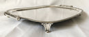 Georgian, George III, Old Sheffield Plate, twin handled waiter on leaf feet. Circa 1800.