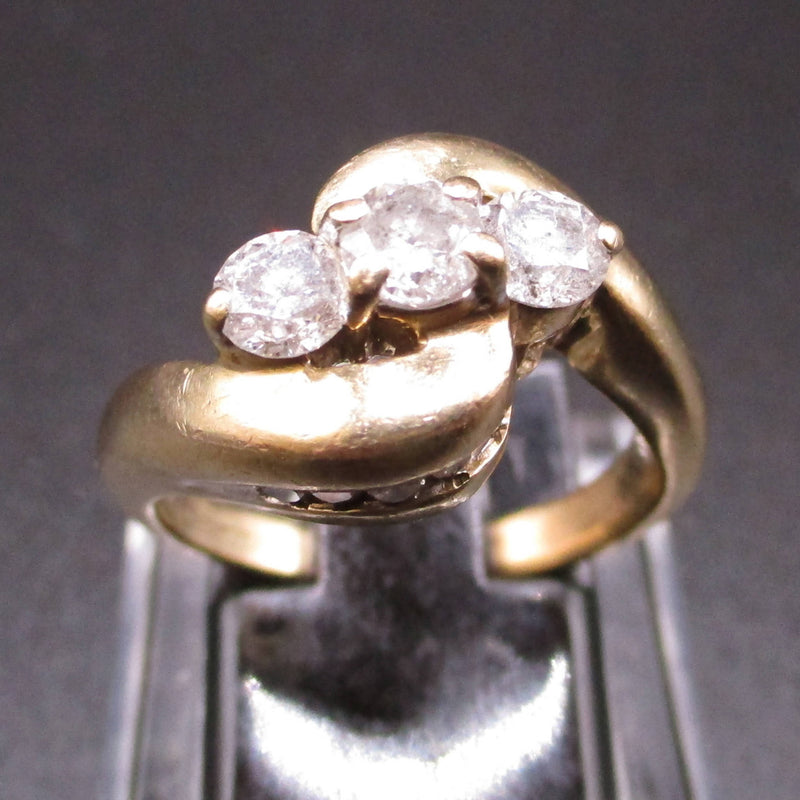 9ct gold diamond trilogy ring