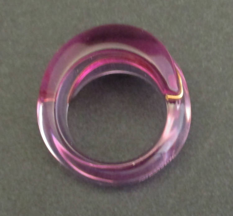 Baccarat pink crystal ring with 18ct gold detail