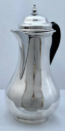 Georgian, George III, Silver Hot Water Jug. London 1767 Francis Crump. 12.2 troy ounces.